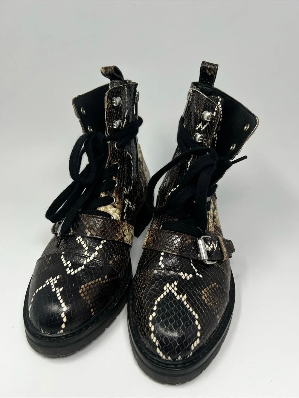All Saints Donita Leather Snake Boots Size 8